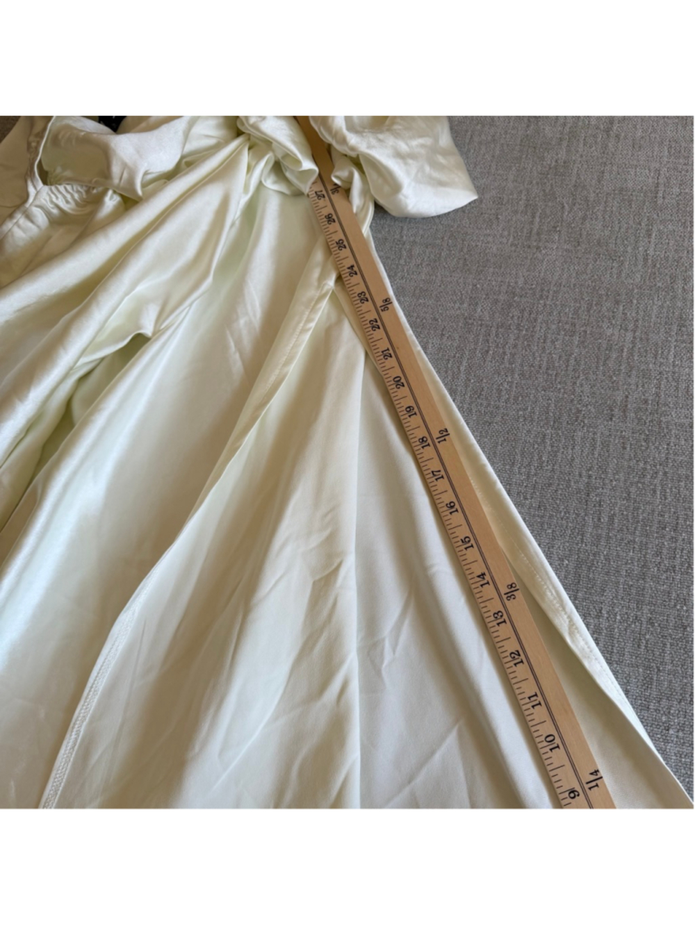 Cider Beige White Satin puff sleeve Wedding Rehearsal Dress 0X - Picture 14 of 15